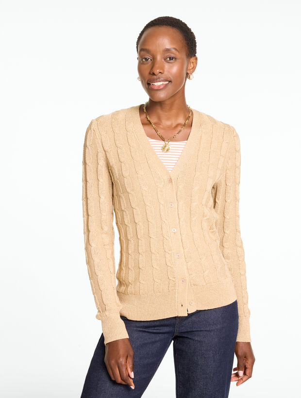 Cable Knit V-Neck Cardigan