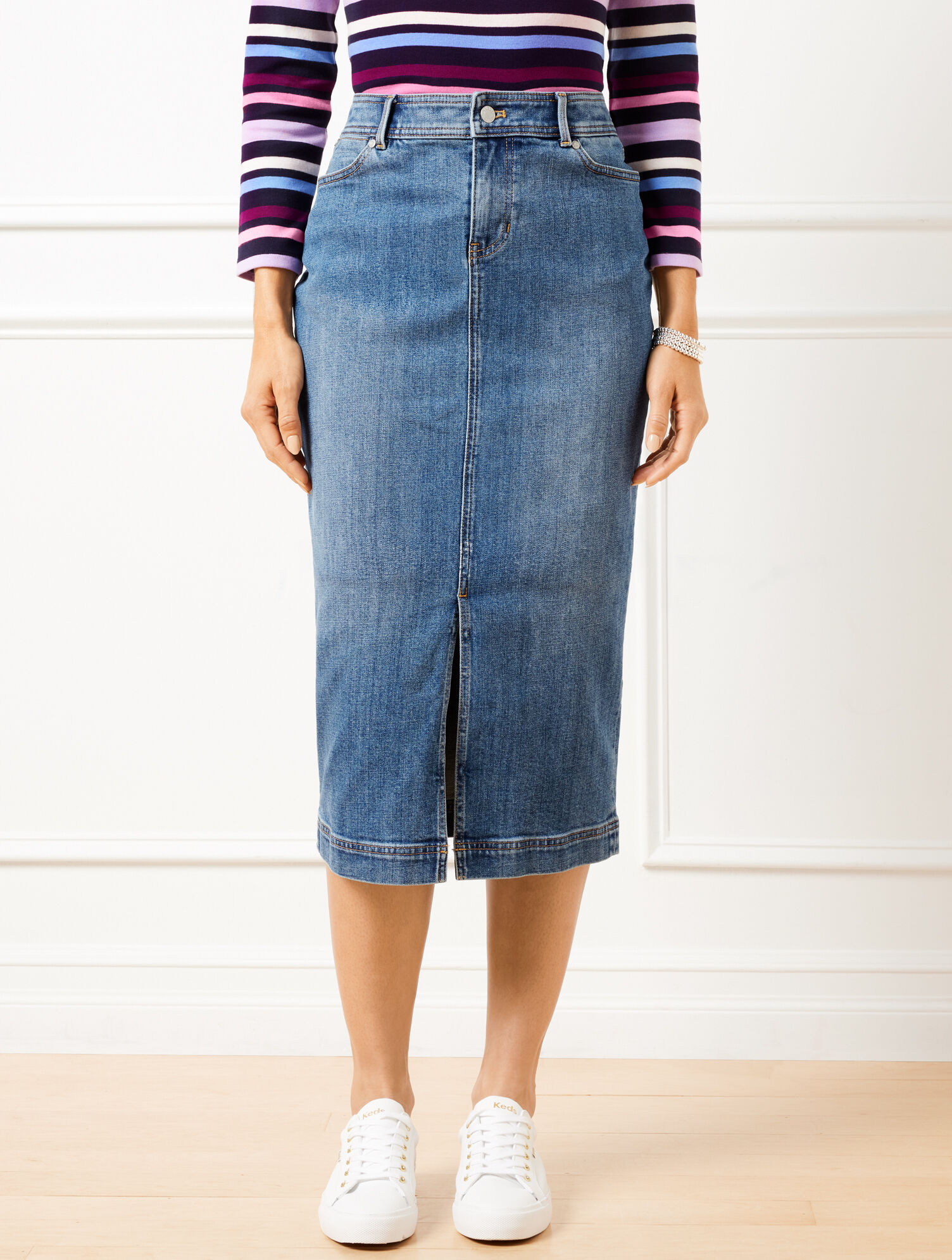 Denim Midi Skirt - Tidal Wash