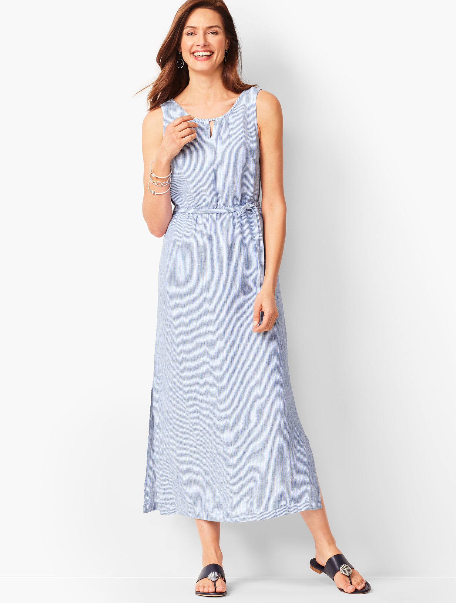 Stripe Linen Maxi Dress 