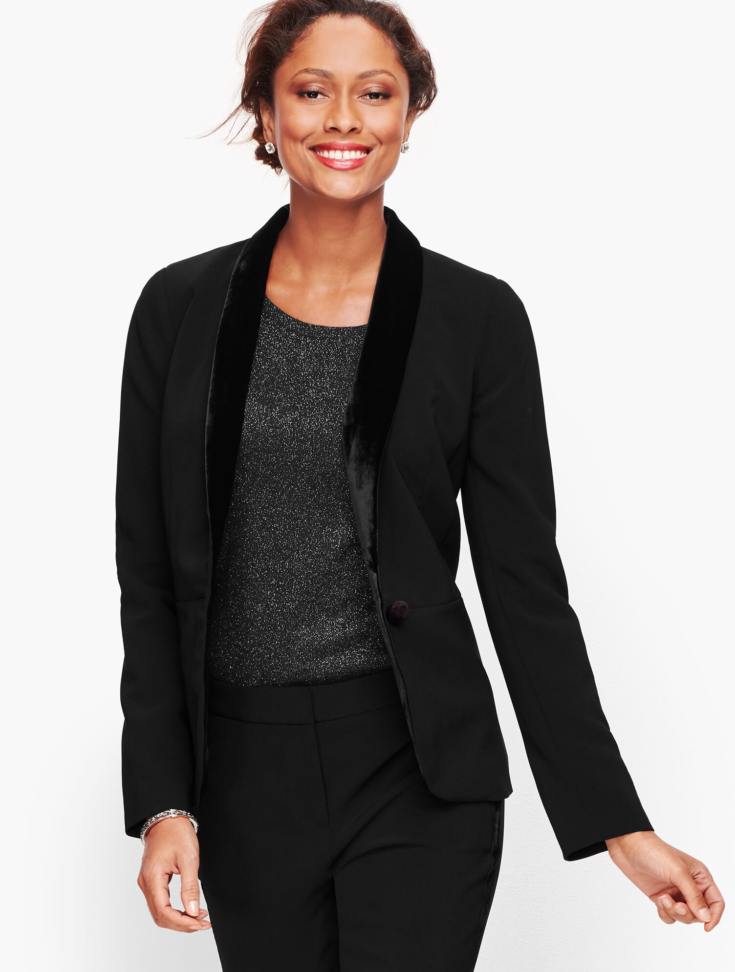Stretch Crepe Tuxedo Blazer