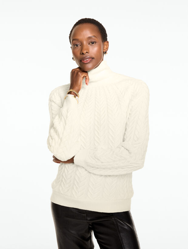 Cable Knit Mockneck Sweater