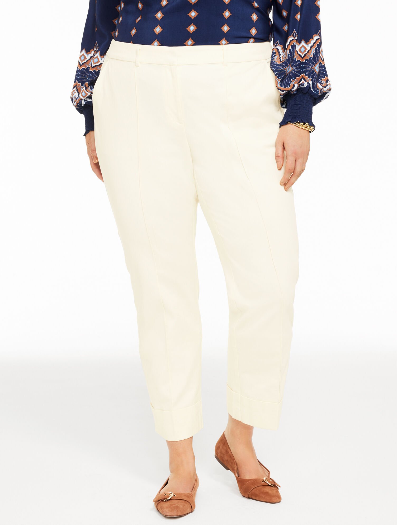 Straight Ankle Twill Pants