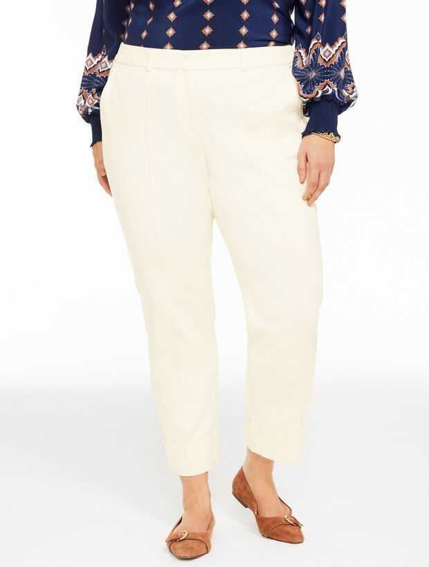 Aiden Twill Straight Ankle Pant