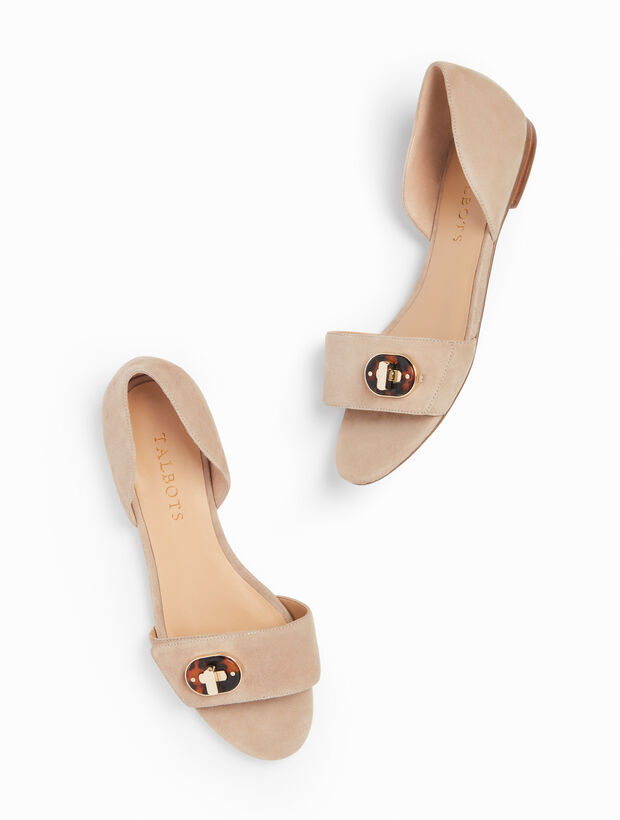 Leona D'Orsay Flats - Suede