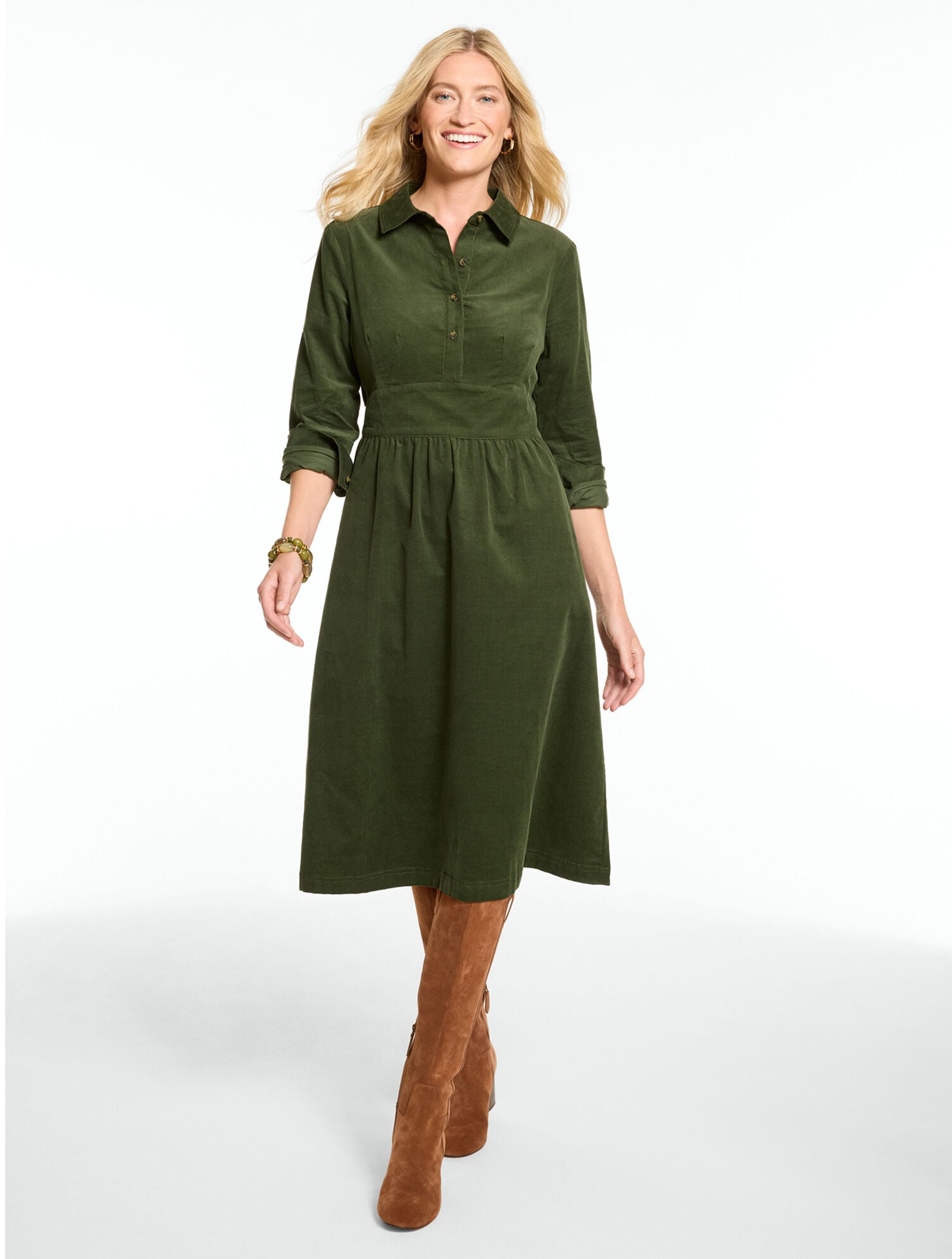 Corduroy Midi Shirtdress