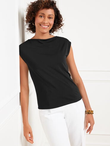 Matte Jersey Funnel Neck Shell