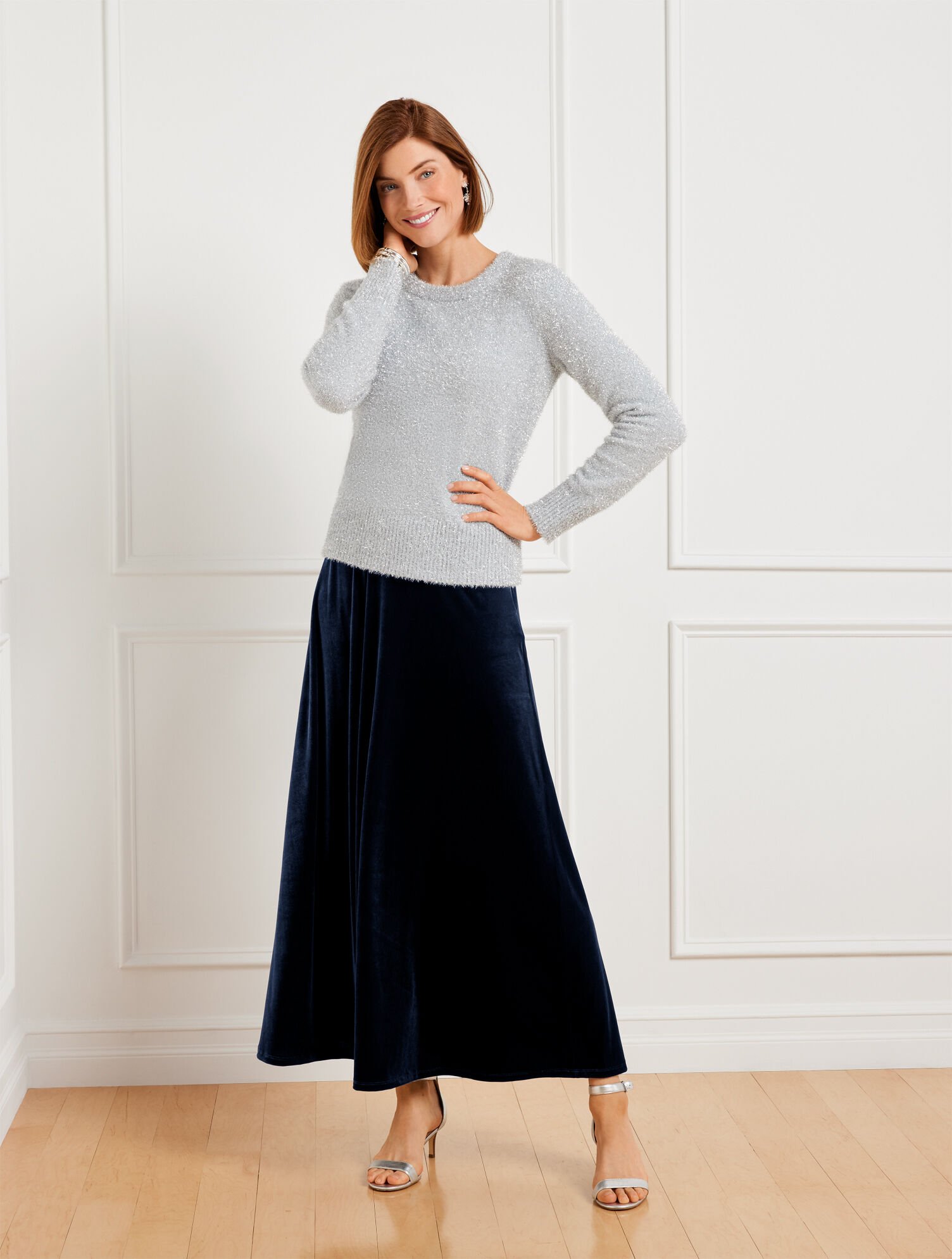 Velvet Maxi Slip Skirt Talbots