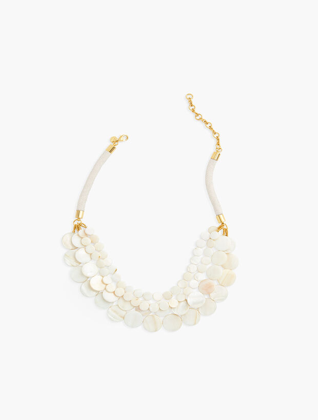 Mother-Of-Pearl Disc Statement Necklace