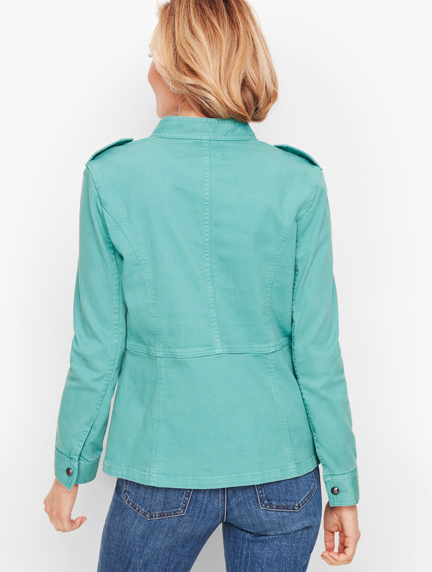 Band Collar Jacket Garment Dyed Talbots