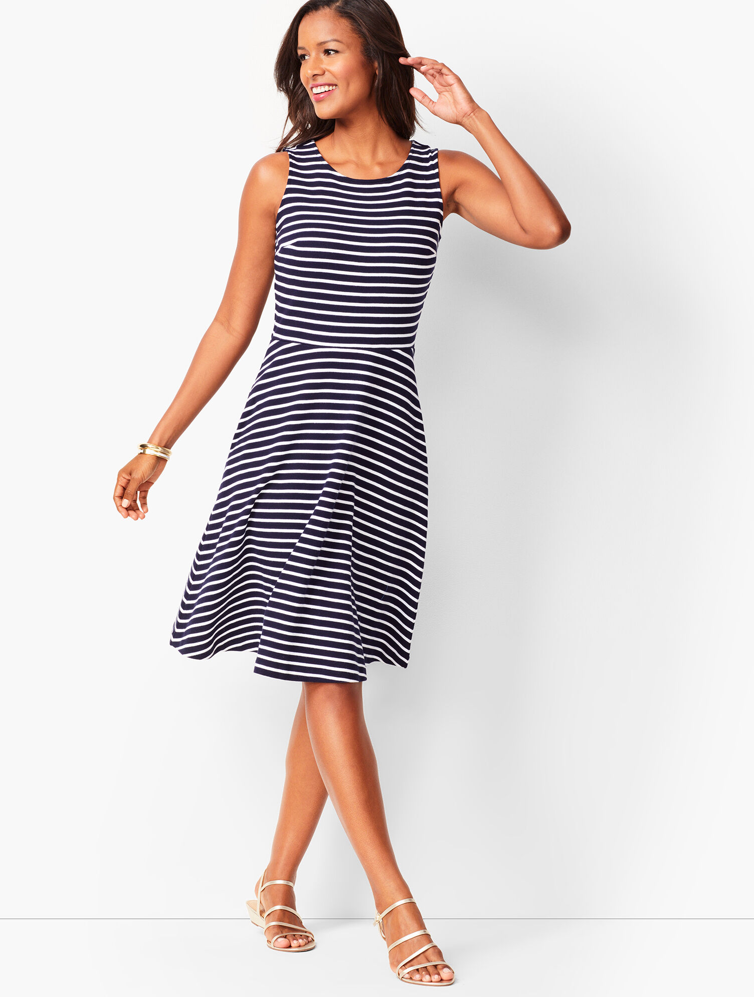 Edie Knit Fit &amp; Flare Dress - Stripe