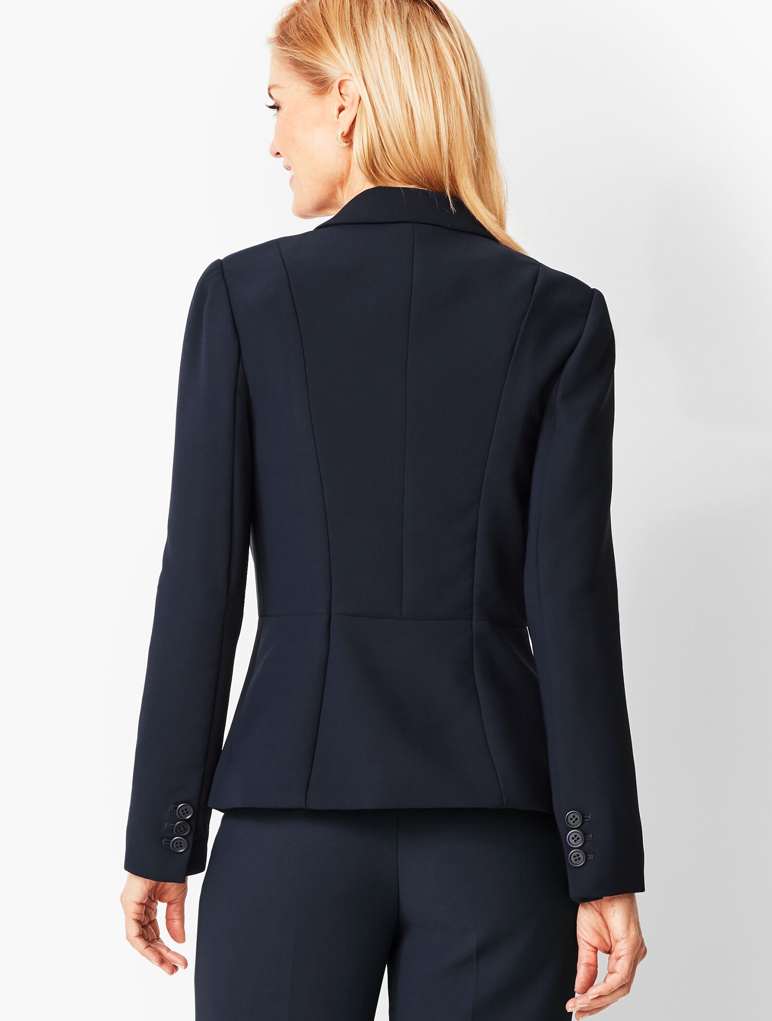 Talbots Refined Crepe Single-Button Peplum Blazer