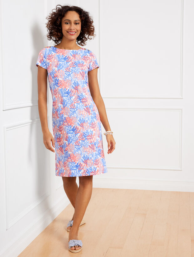 blue dress for baby girl Blue and Coral Printed Maxi Dress with Cut Outs main image 1