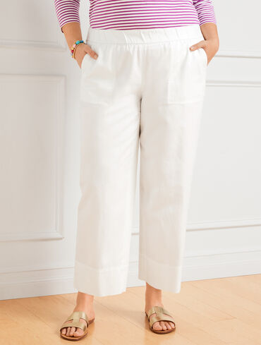 Pull-On Wide Leg Crops