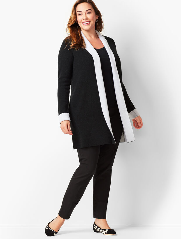 Plus Size Merino Double-Knit Cardigan Talbots