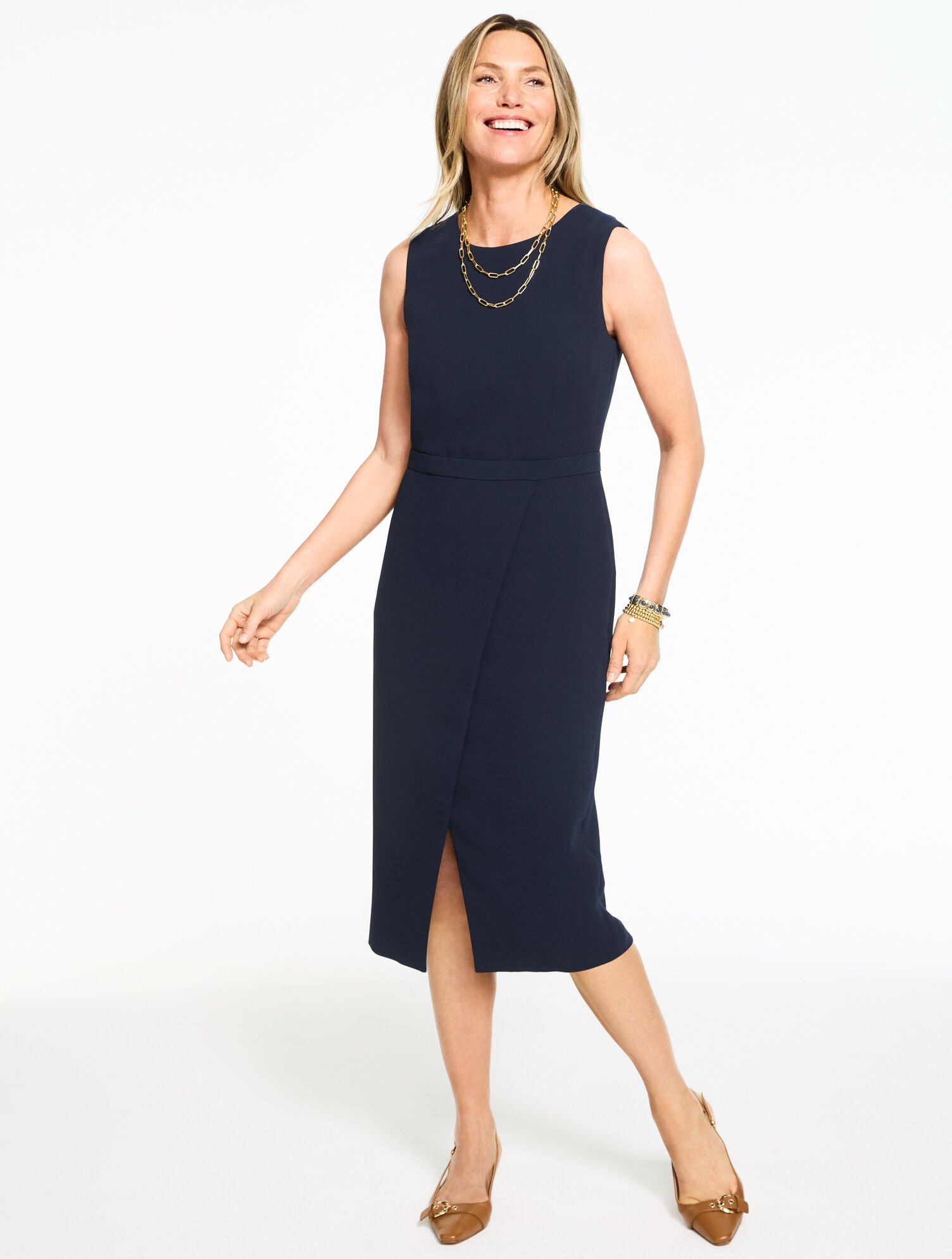 Polished Crepe Sheath Dress