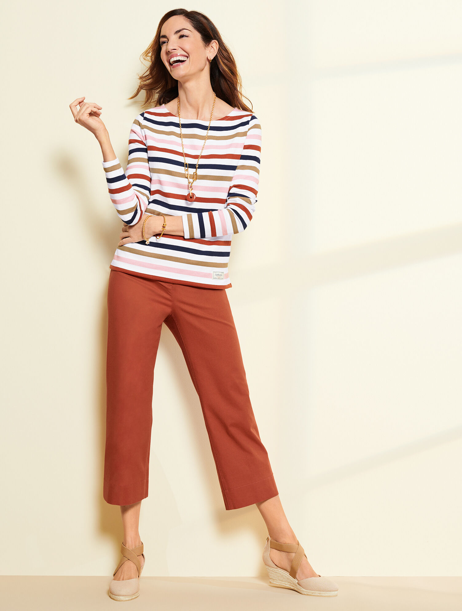 Authentic Talbots Tee - Rose Stripe | Talbots