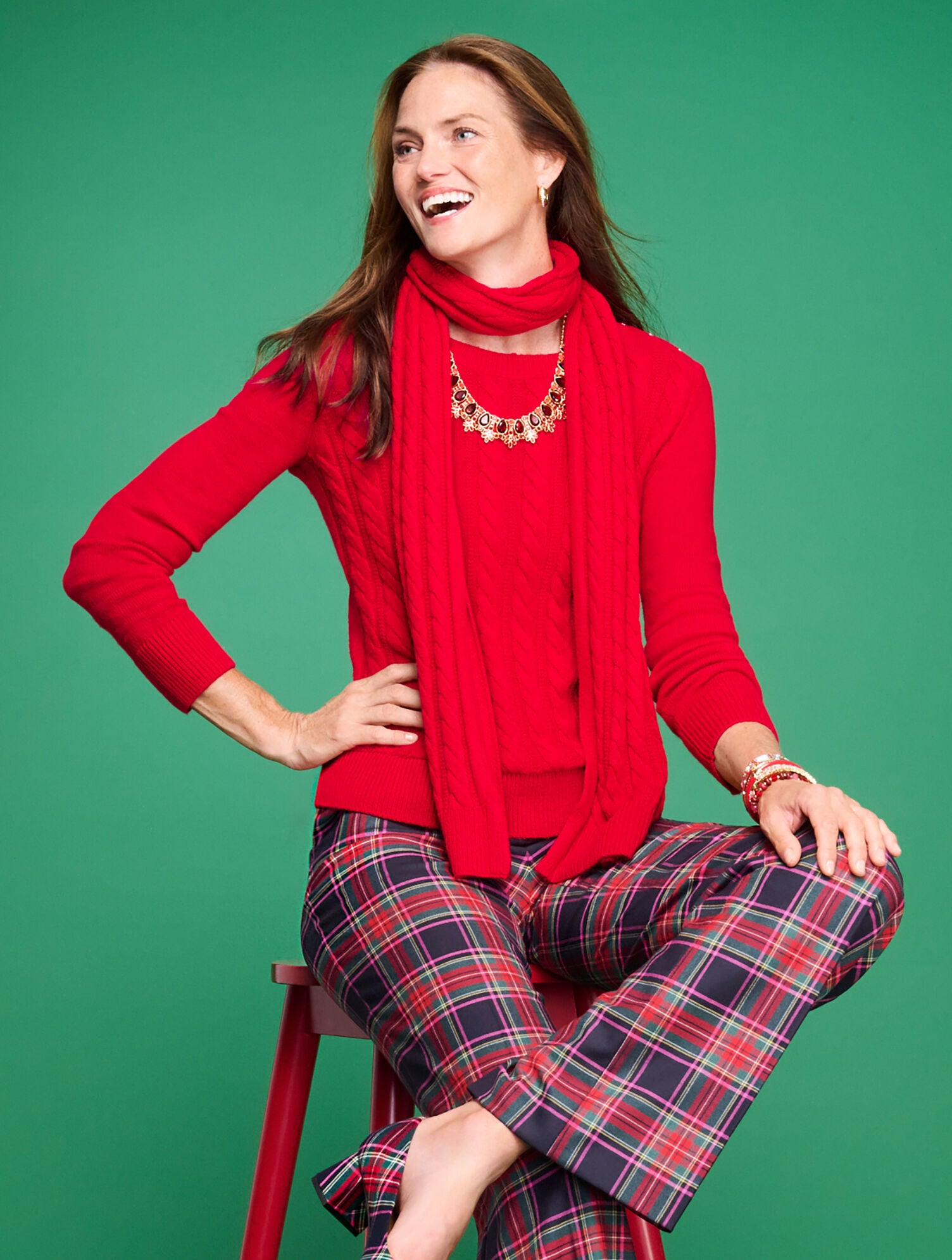 Talbots Greenwich Wide Leg Pants - Dashing Plaid | Talbots
