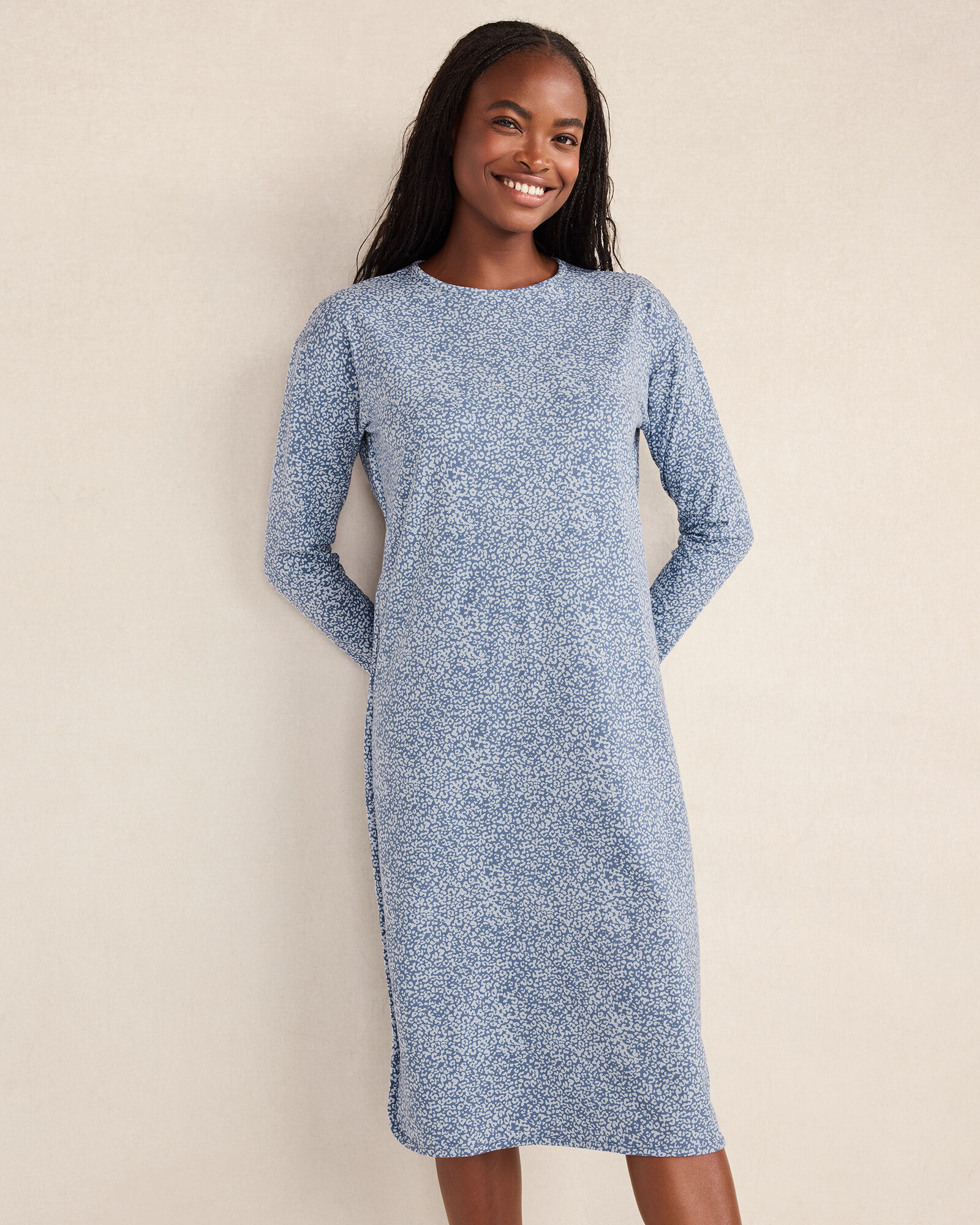 organic cotton sleep dress Eileen Fisher - Women's Organic Cotton Interlock Tank Sleep Dress - Blue