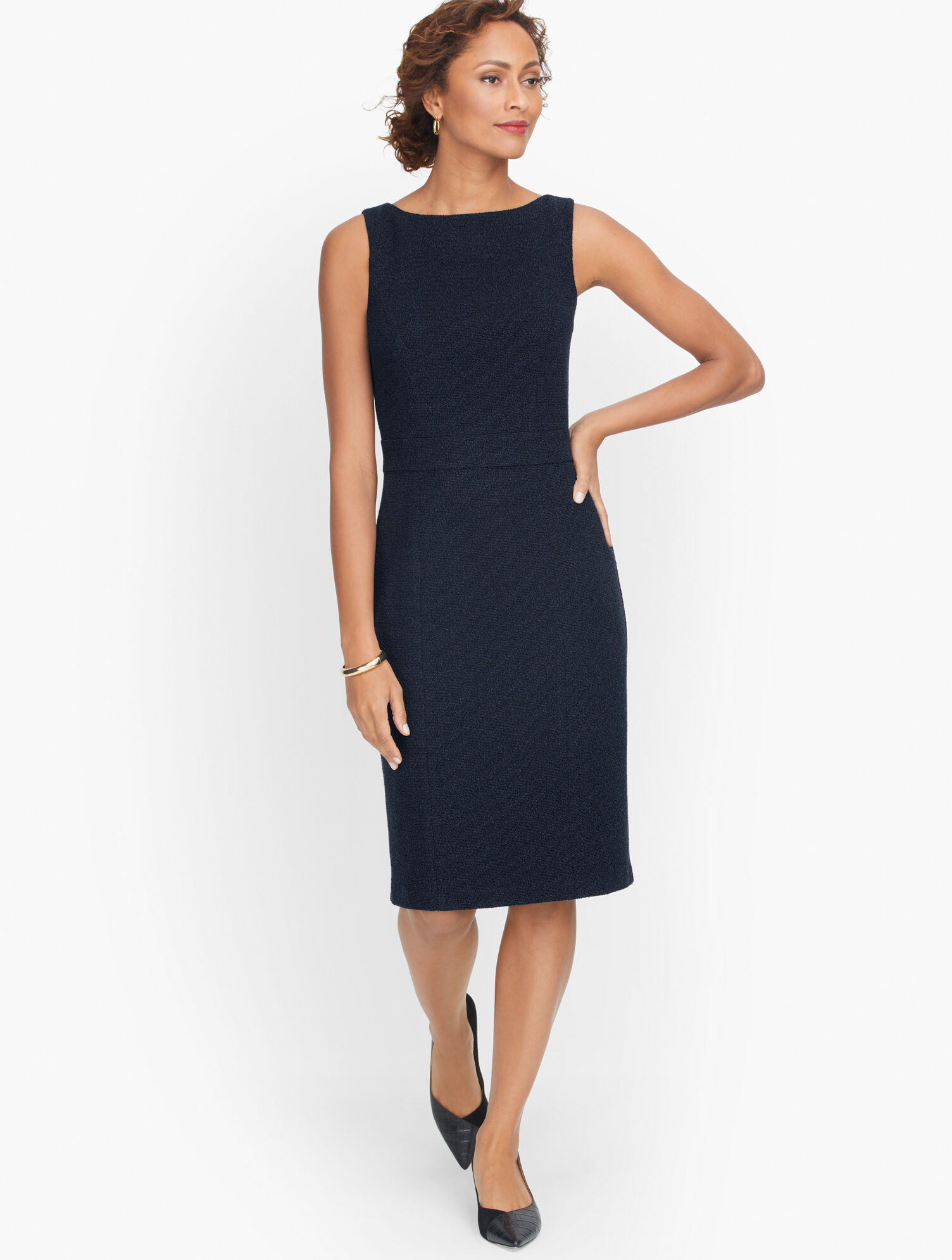 Knit Tweed Sheath Dress