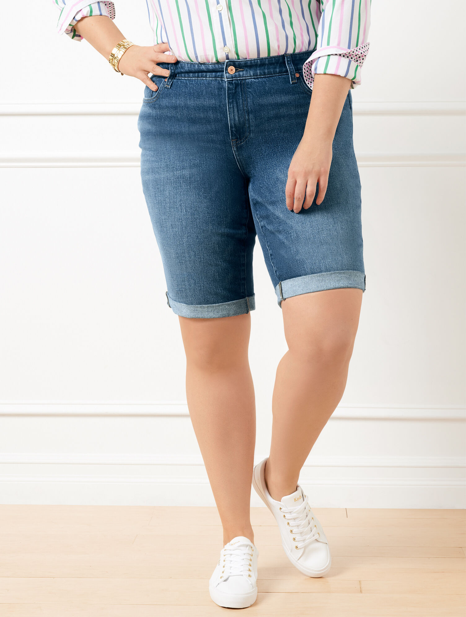 Girlfriend Denim Shorts - Rye Wash