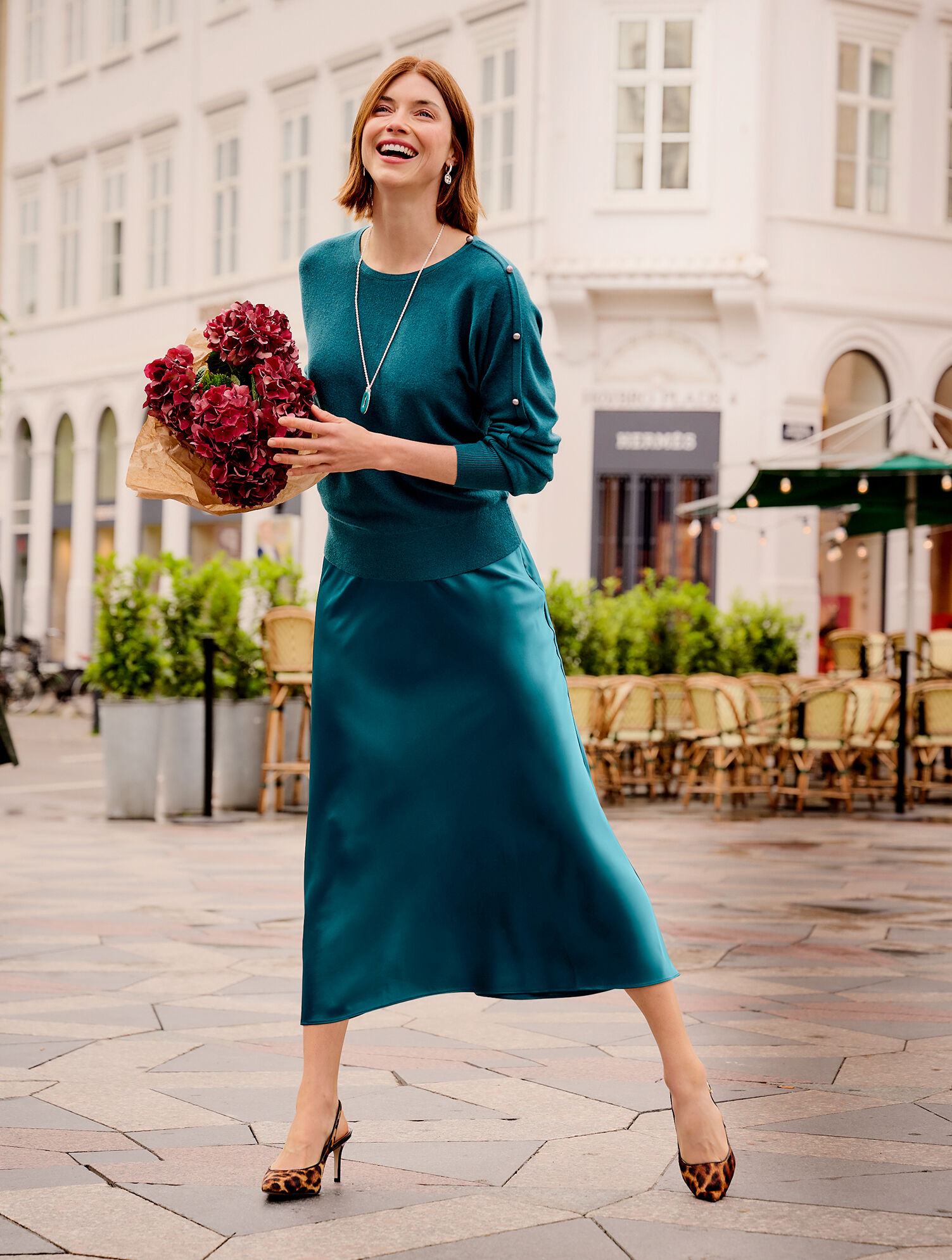 Satin Midi Skirt