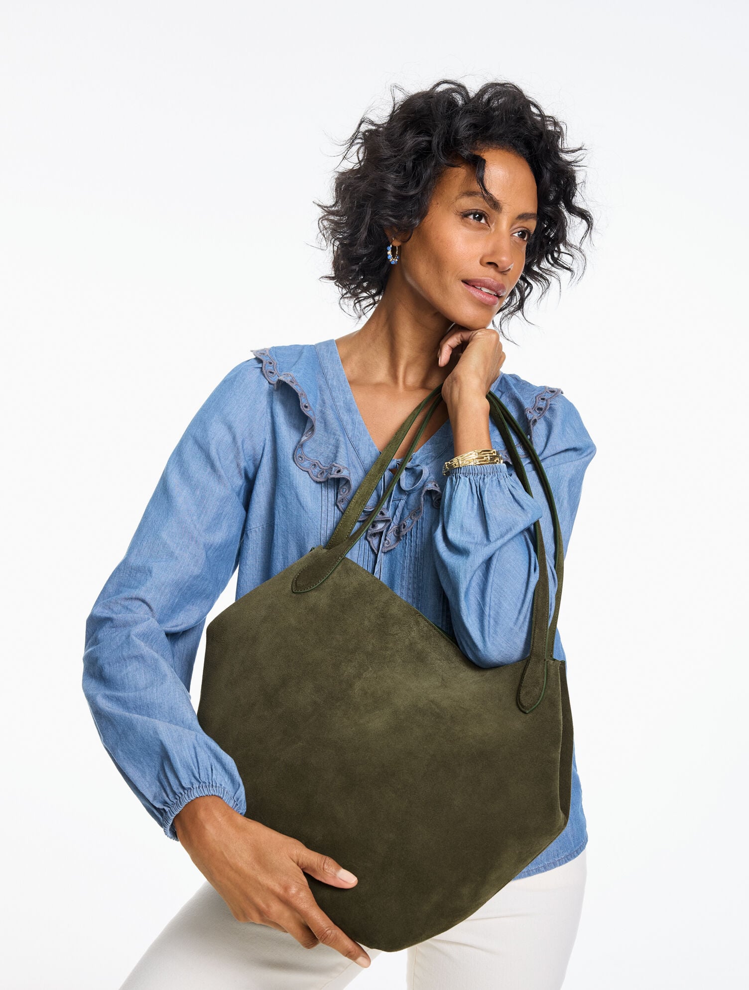Linden Suede Tote | Talbots