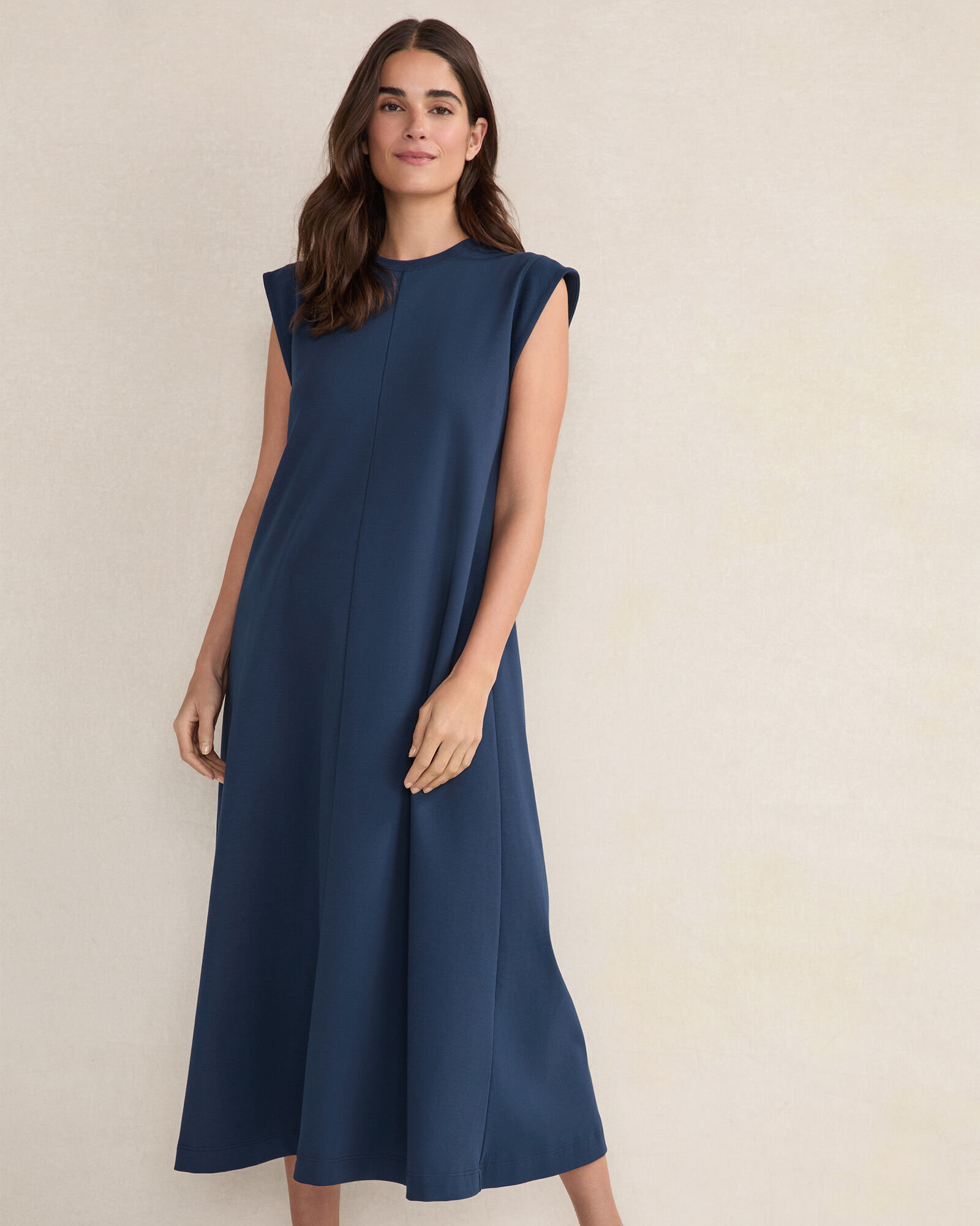 Organic Cotton Interlock Midi Dress