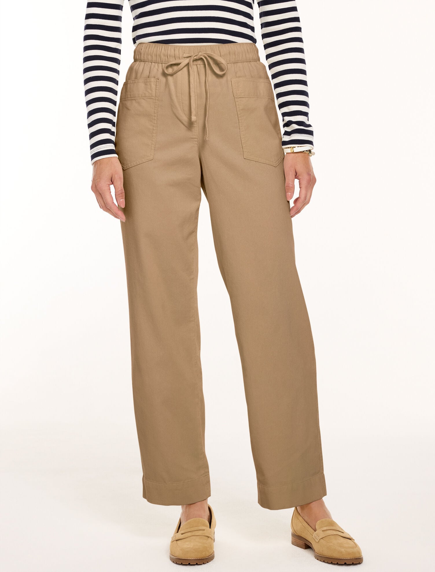 Corduroy Straight Leg Pull-on Pants