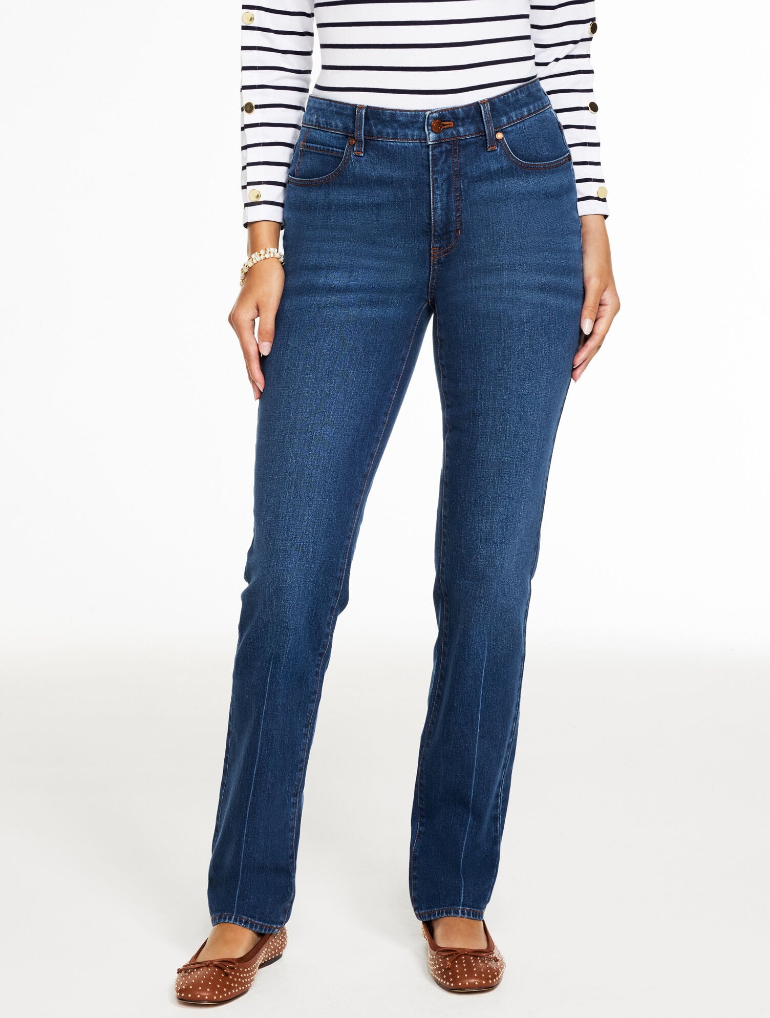 Straight Leg Jeans - Ramona Wash - Curvy fit | Talbots display picture 1