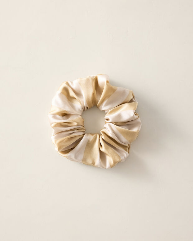 Washable Silk Mixed Stripe Scrunchie | Haven Well Within display picture 2