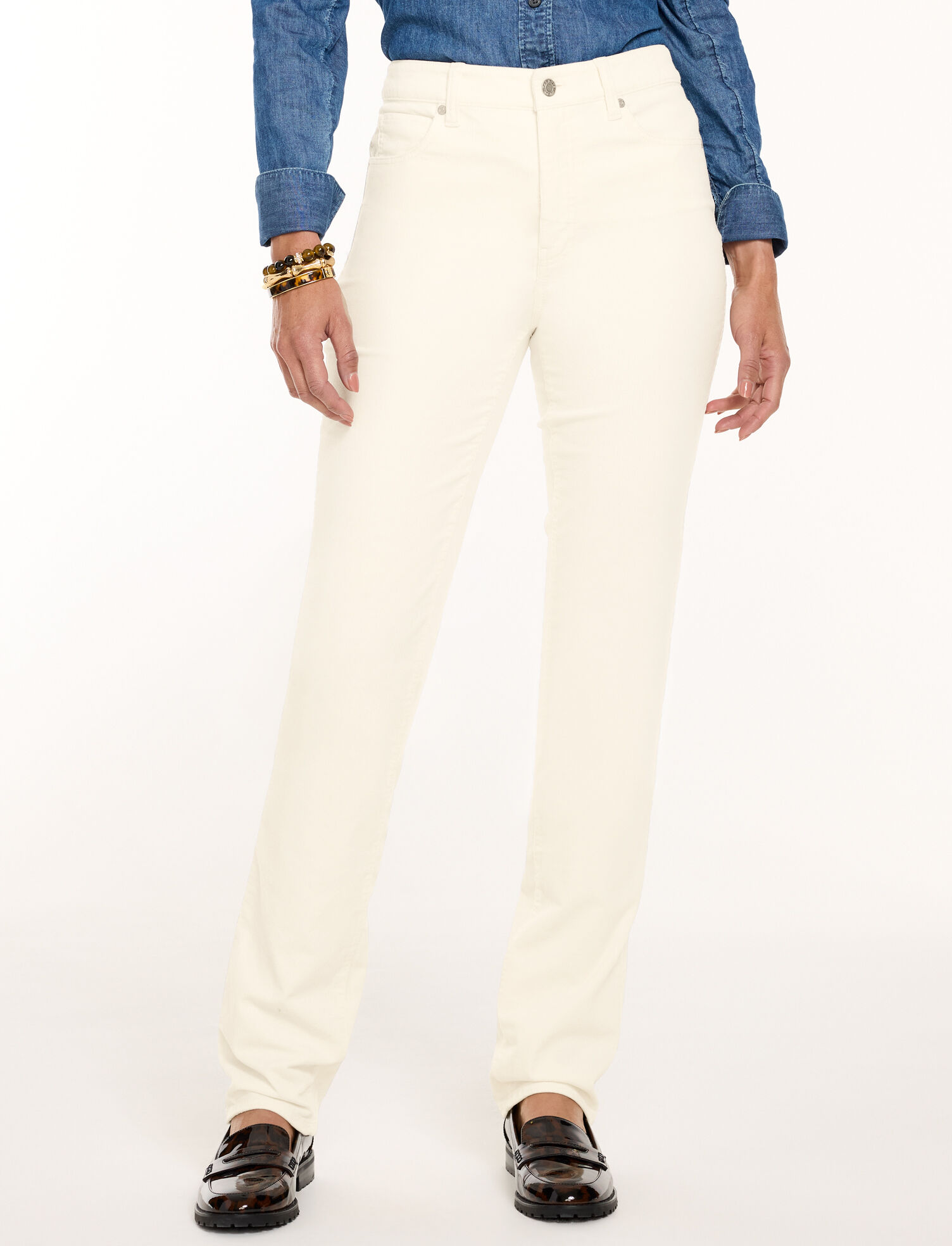 Stretch Corduroy Straight Leg Pants