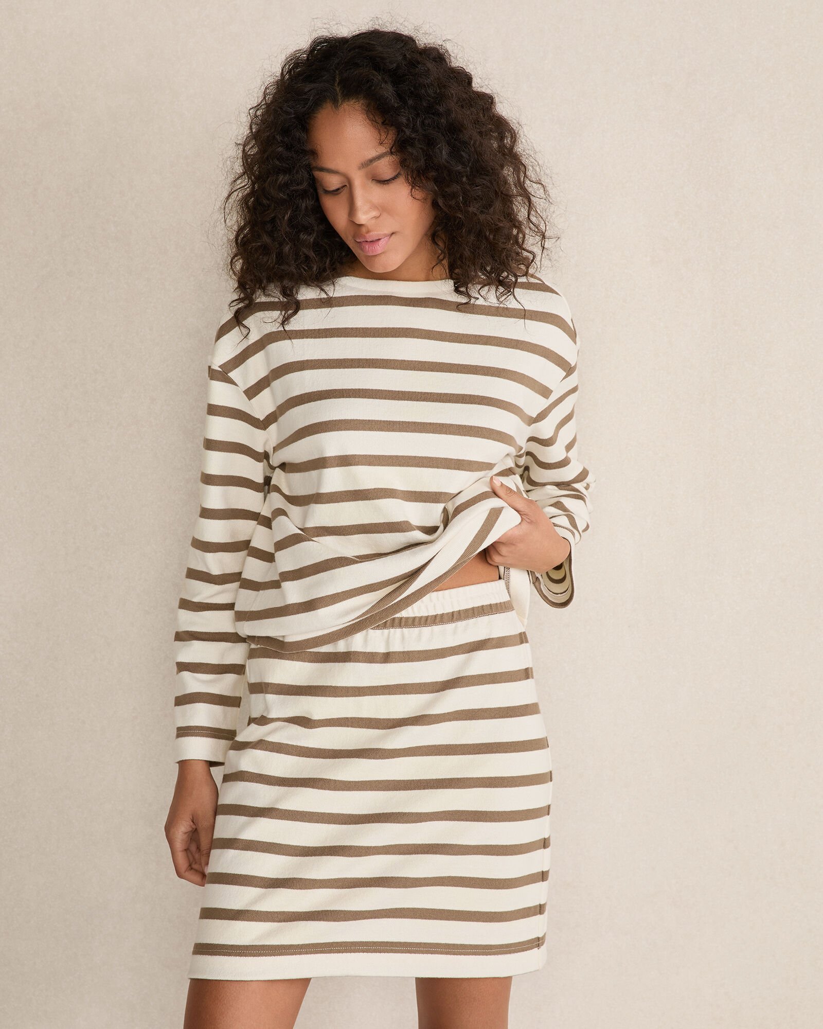 Organic Cotton Stripe Skirt