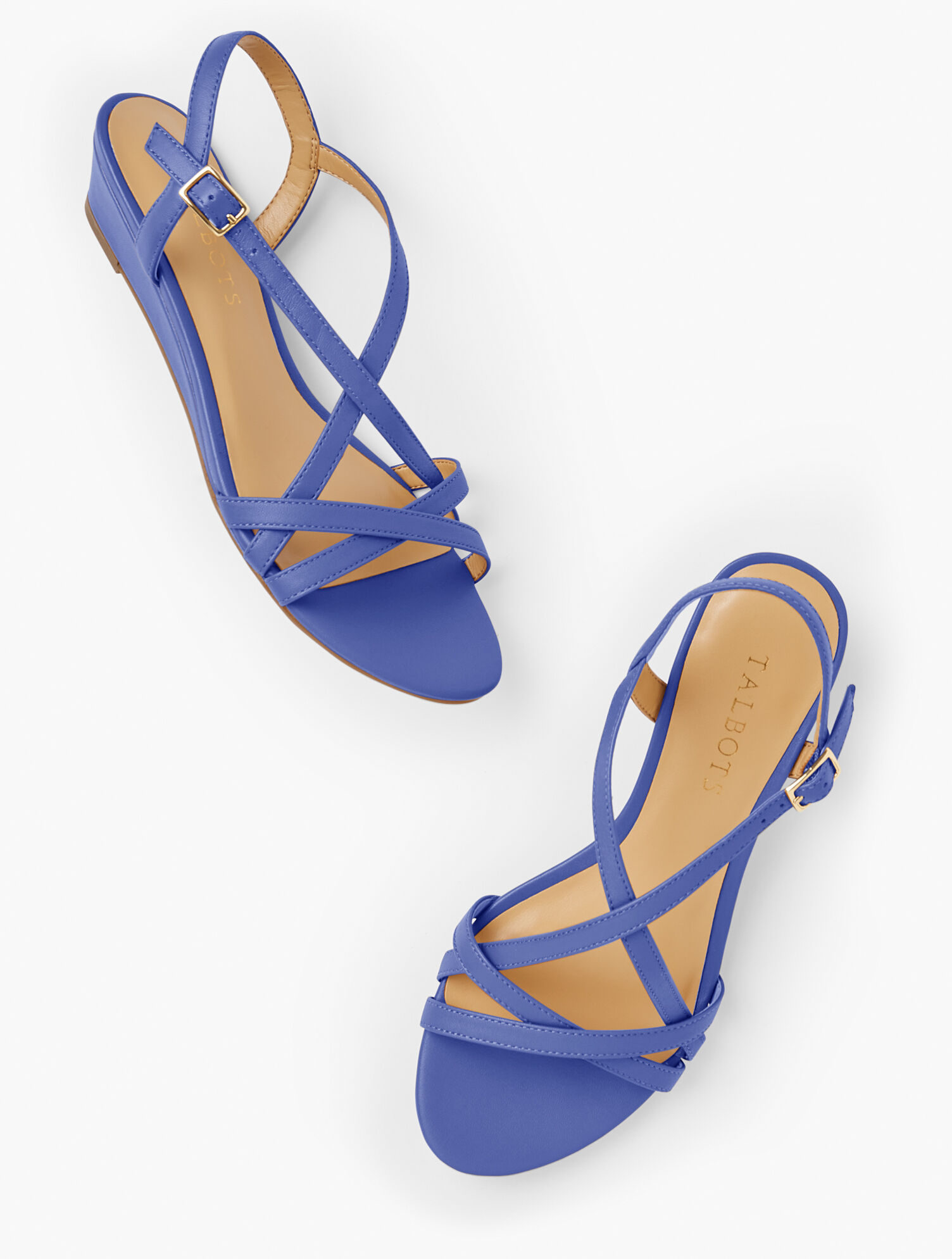 Capri Crossed Nappa Wedge Sandals