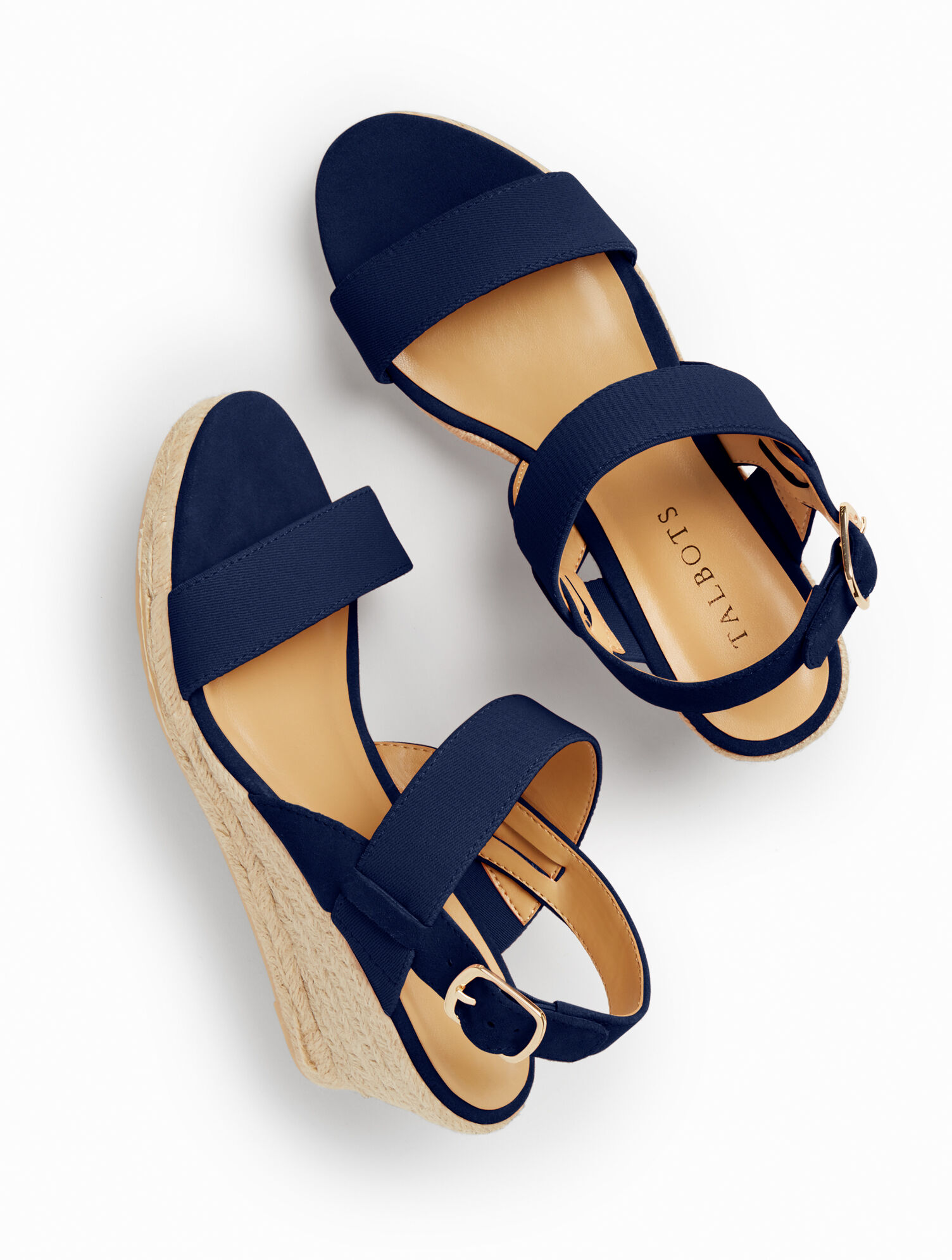 Lyndsay Suede Elastic Espadrille Wedges Talbots