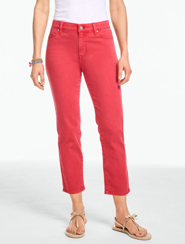Straight Crop Lightweight Jeans - Solids