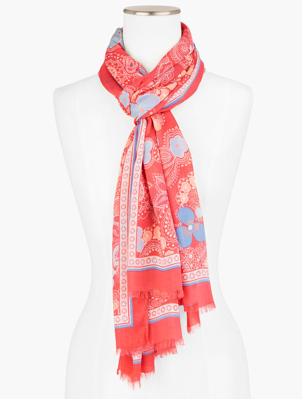 Blossom Scrolls Oblong Scarf Talbots