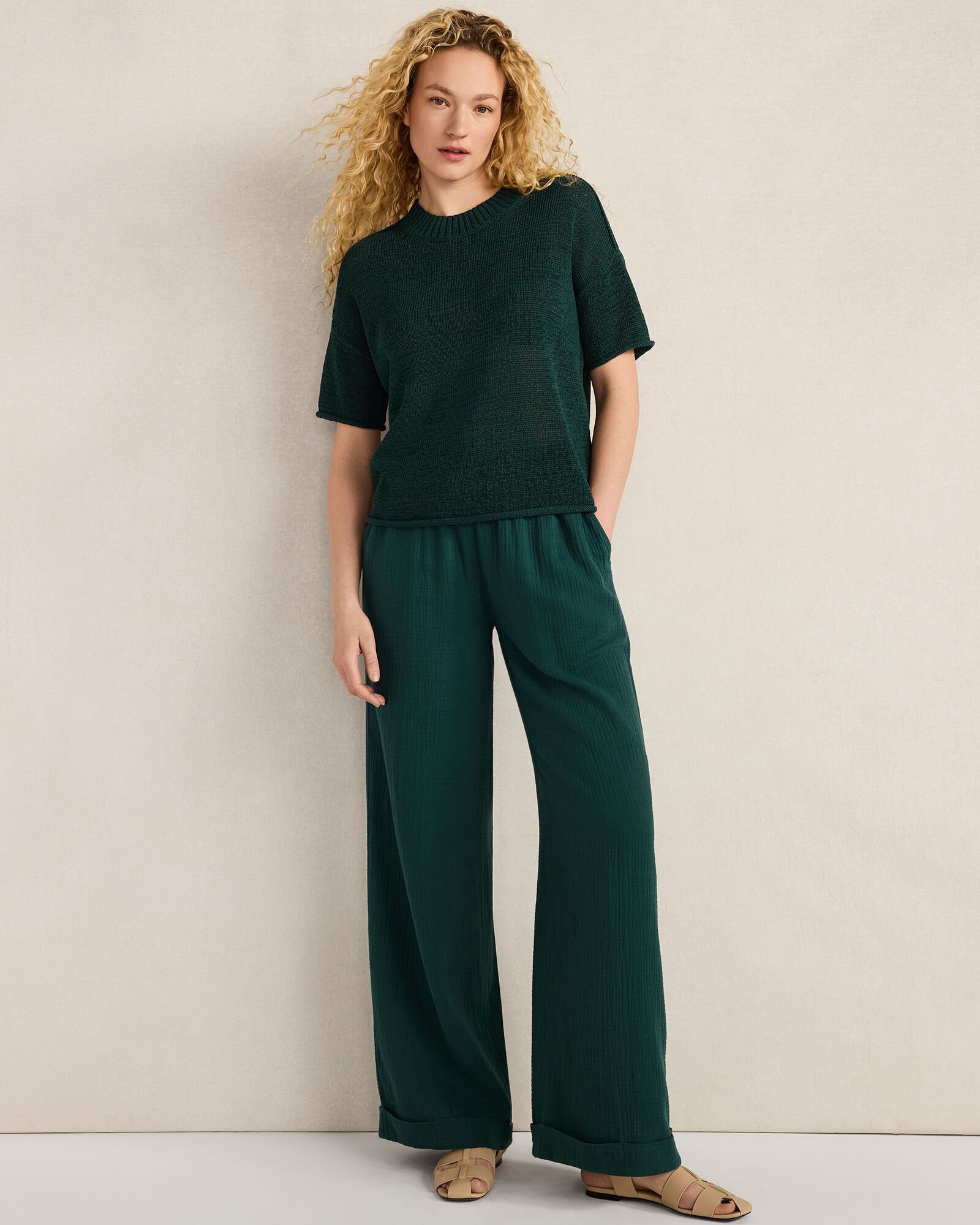 Organic Cotton Linen Tape Yarn Sweater