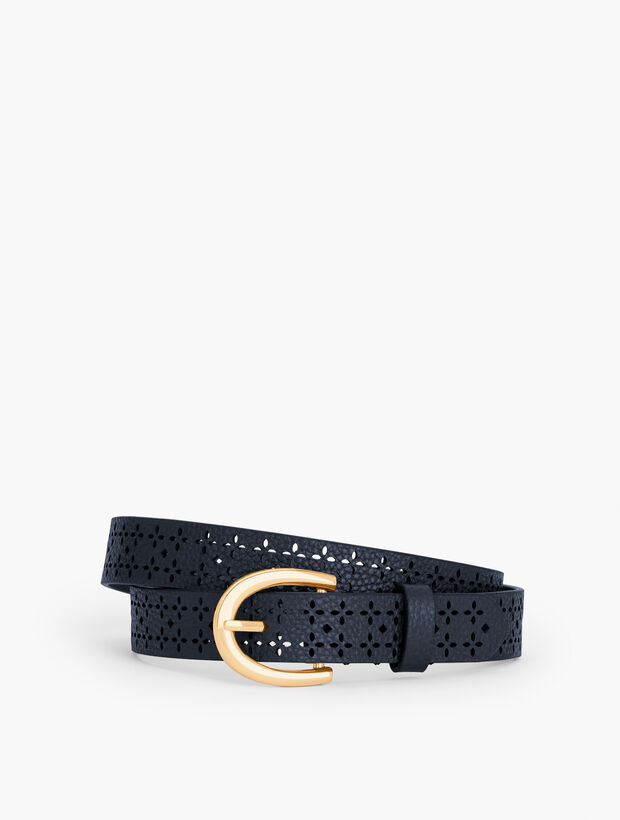 Perforated Pebble Leather Belt