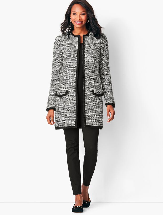 Textured Tweed Sweater Jacket