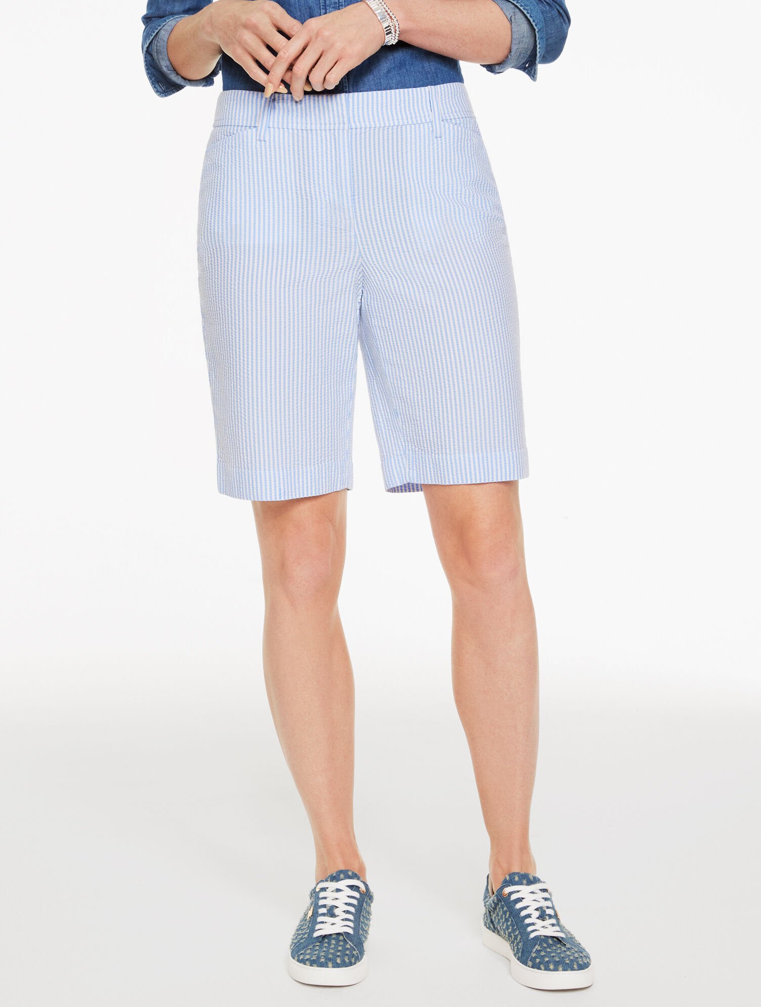 Perfect Shorts - Seersucker - 9&rdquo;