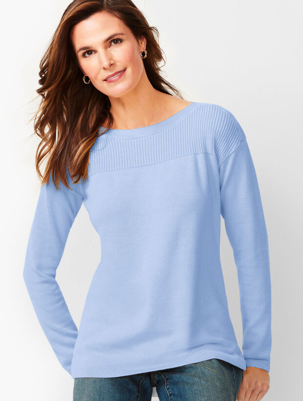 Ribbed-Yoke Sweater