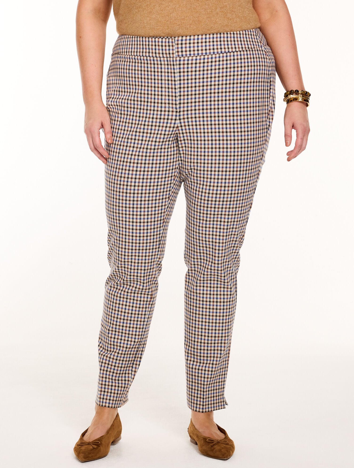 Plus Exclusive Talbots Chatham Cotton Bi-Stretch Straight Ankle Pants - Chelsea Plaid