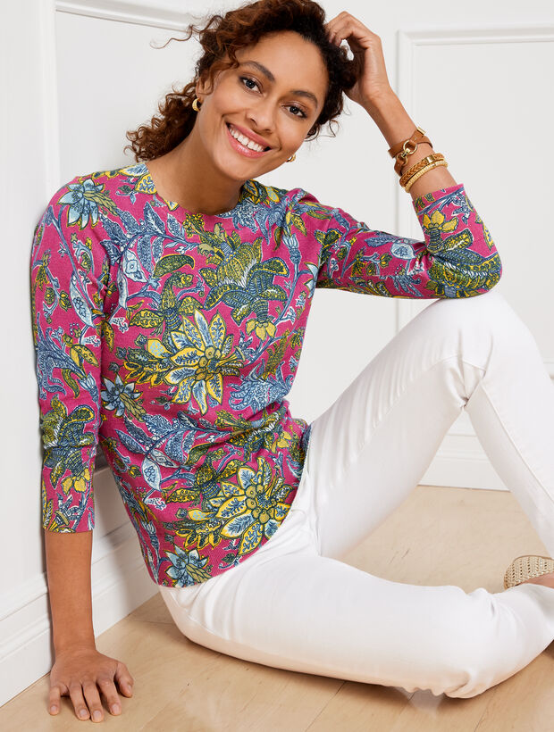 Crewneck Sweater - Lively Floral | Talbots