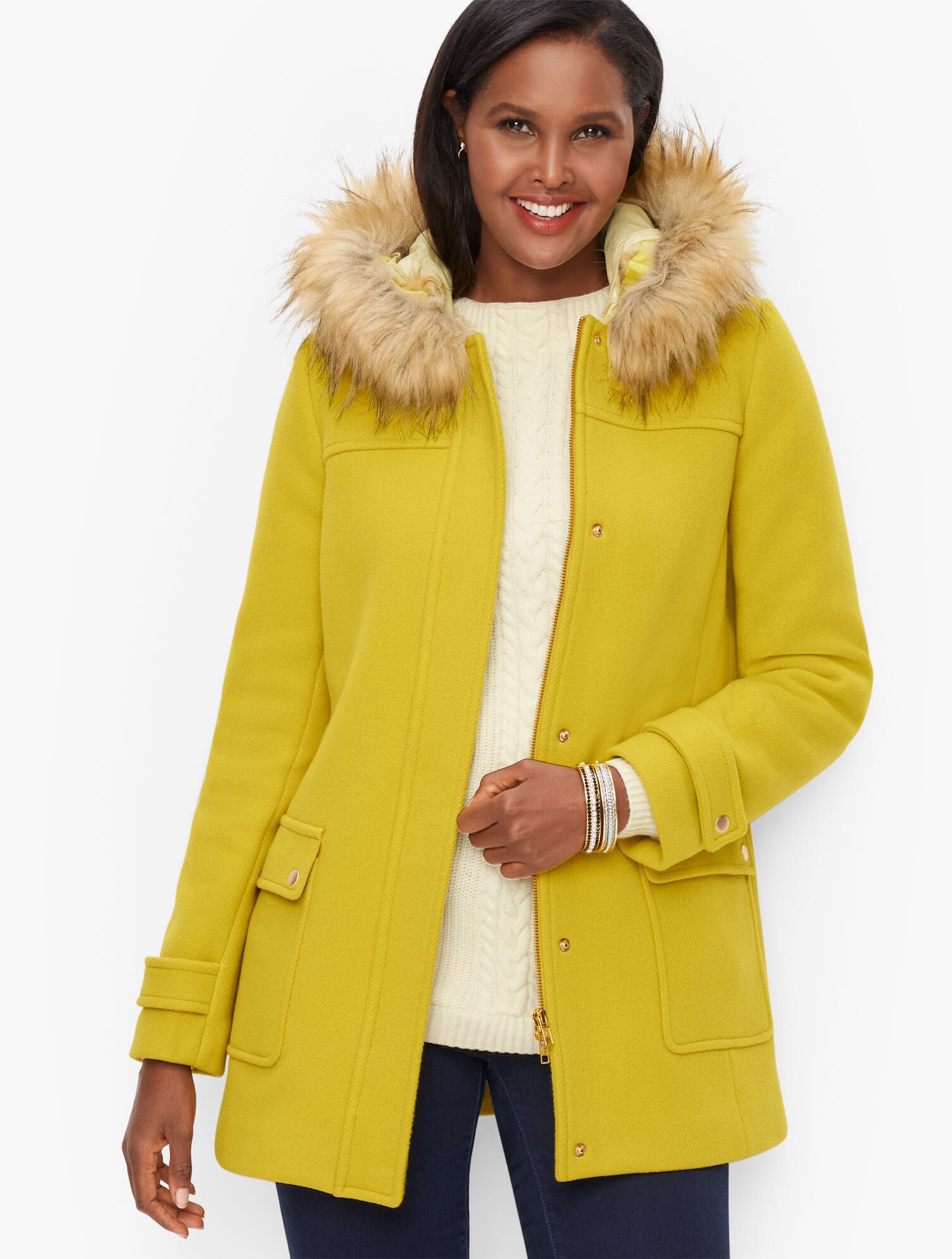 Faux Fur Lined Parka Talbots