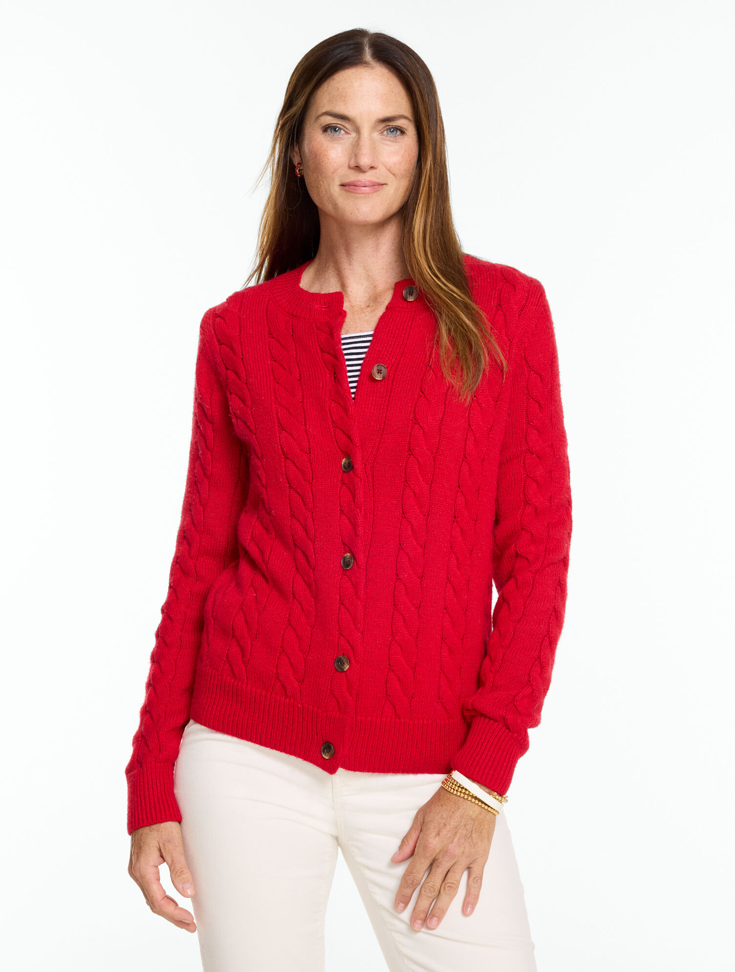 Cable Knit Crewneck Cardigan