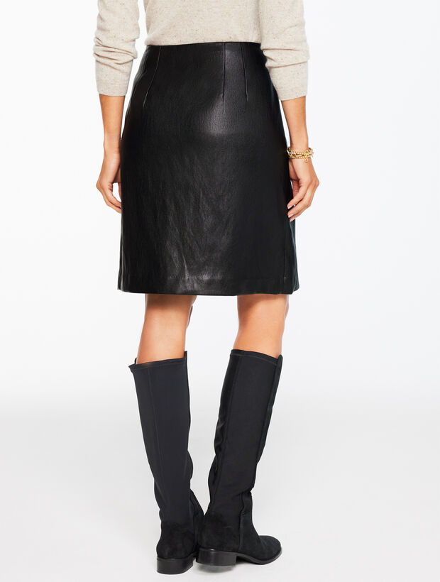Faux Leather A-Line Skirt