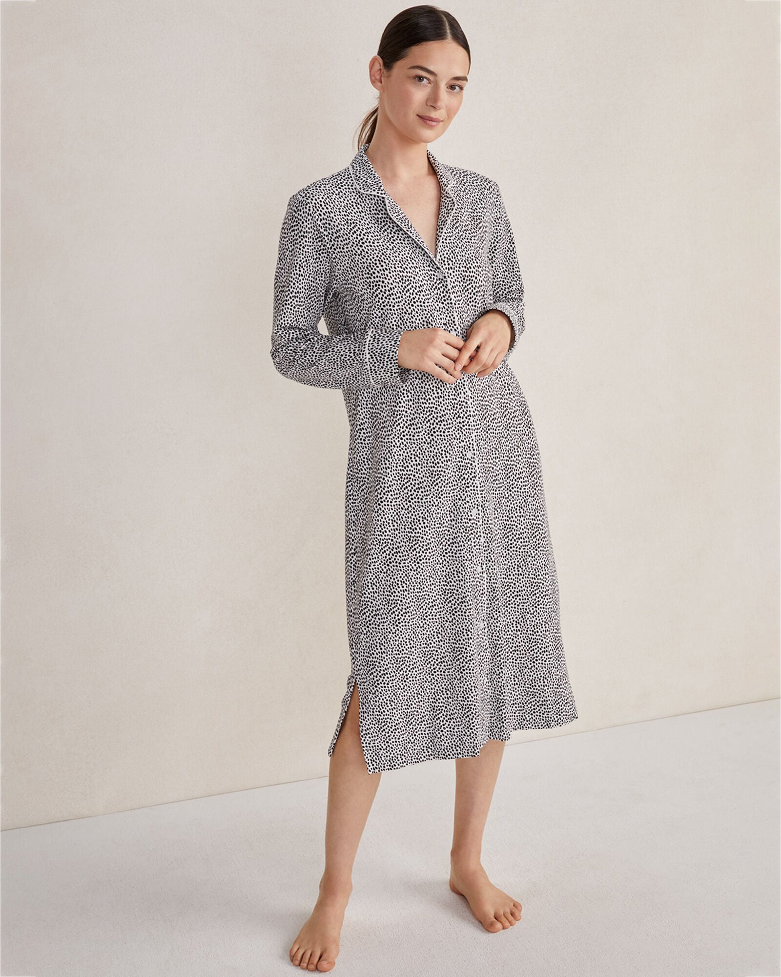 Rustic Shores Cotton Dip-Neck Sleep Dress