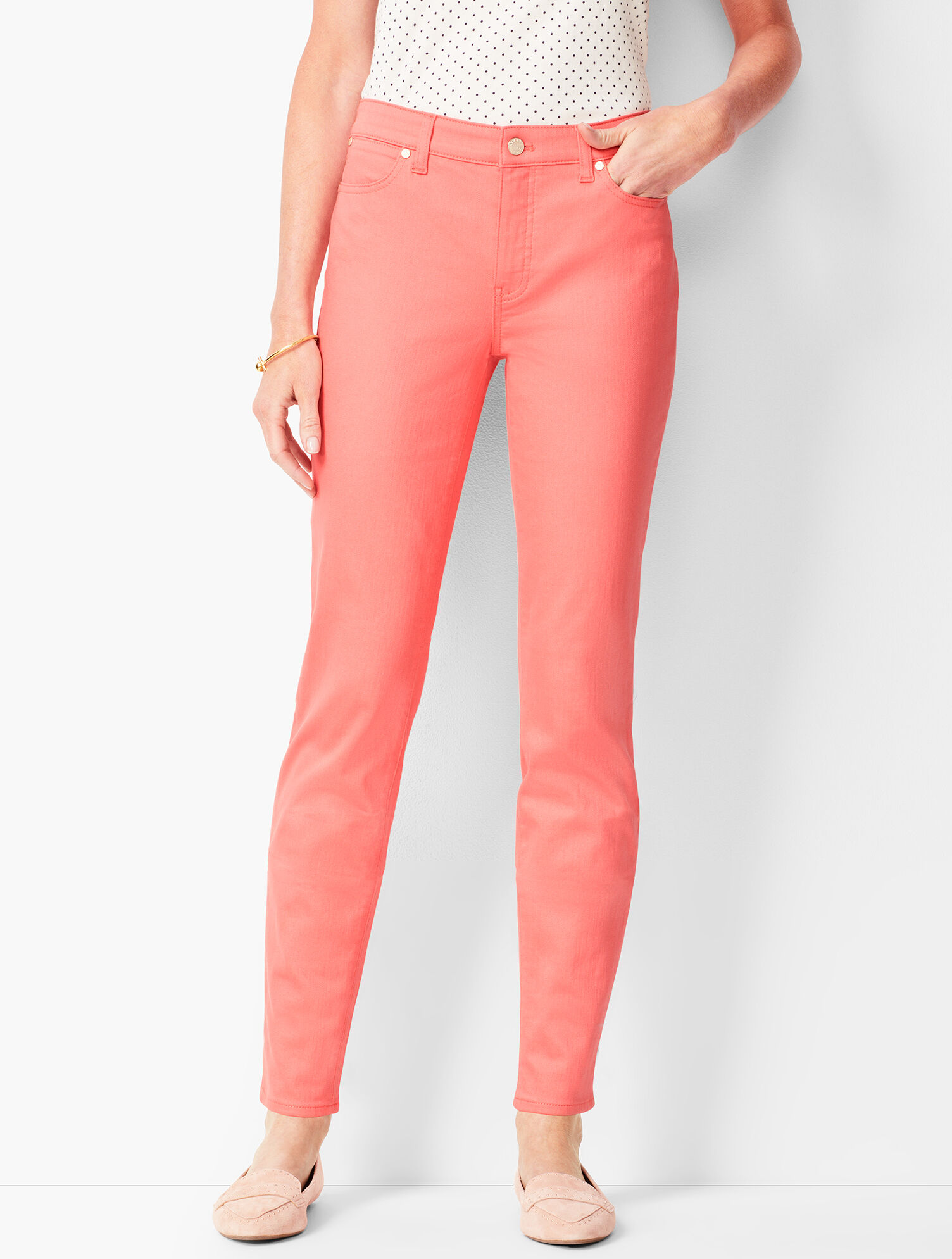 Slim Ankle Jeans - Coastal Coral