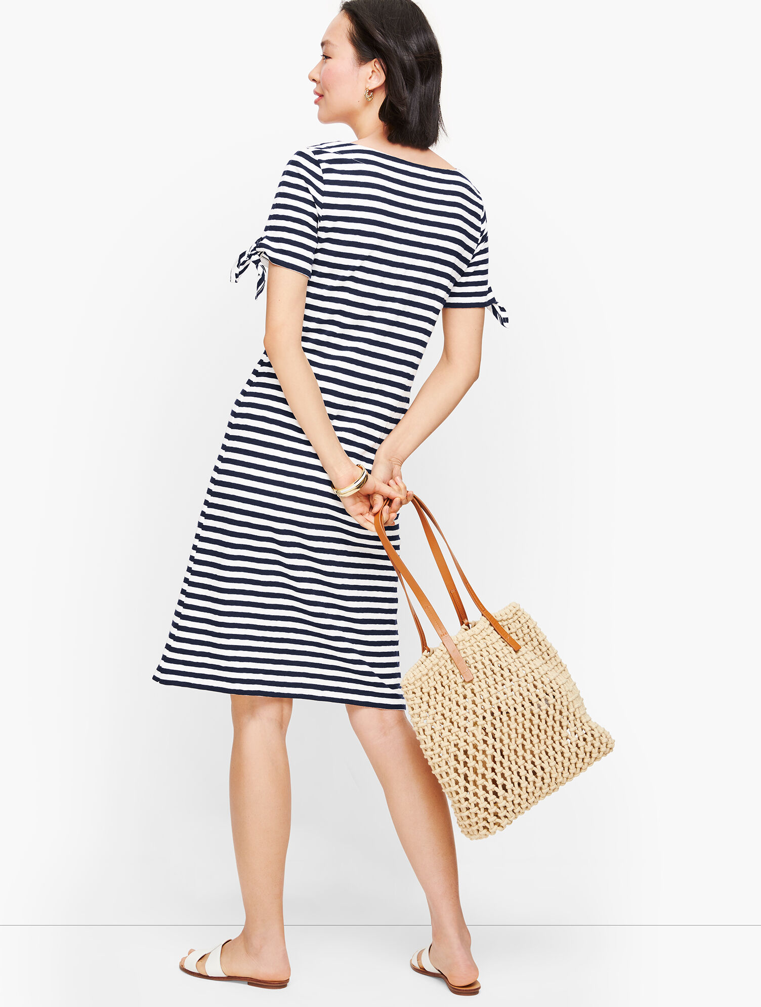 Tie Sleeve Knit Shift Dress
