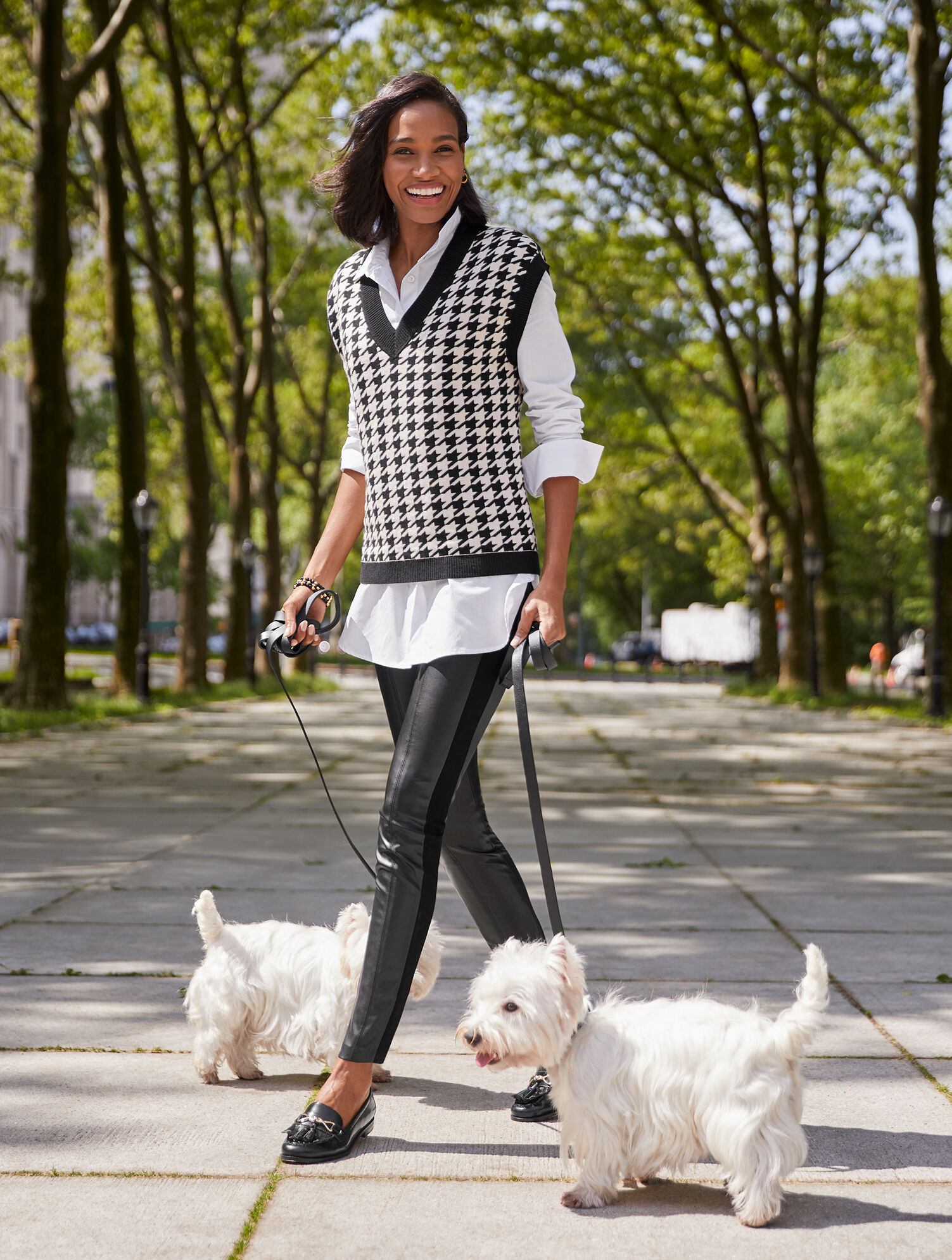 V-Neck Vest - Houndstooth | Talbots